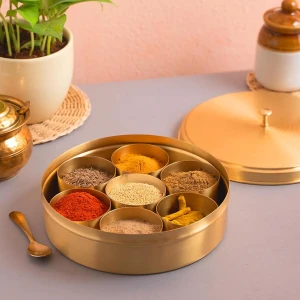 Traditional Brass Spice Box